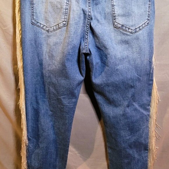 NWT AP Blue by Aphrodite Jeans with White Fringe Size 1X - Picture 12 of 12